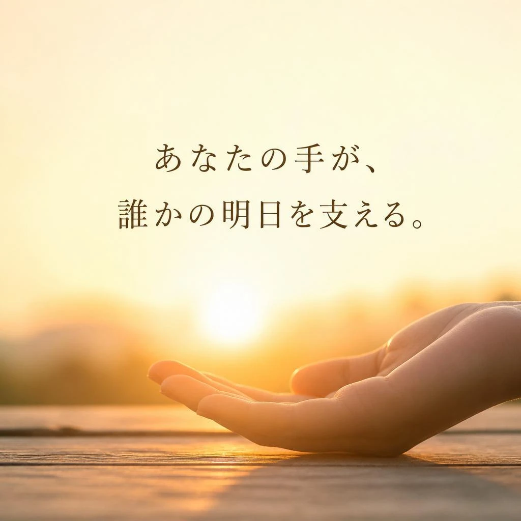 あなたの手が、誰かの明日を支える。