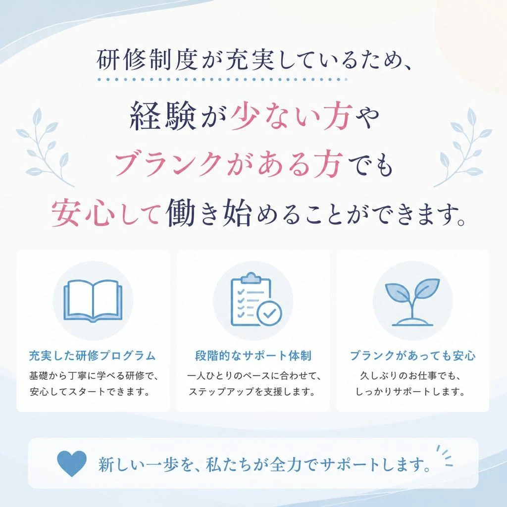 充実の研修制度で安心！