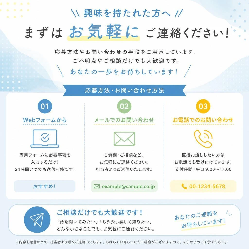 お問い合わせ・応募方法