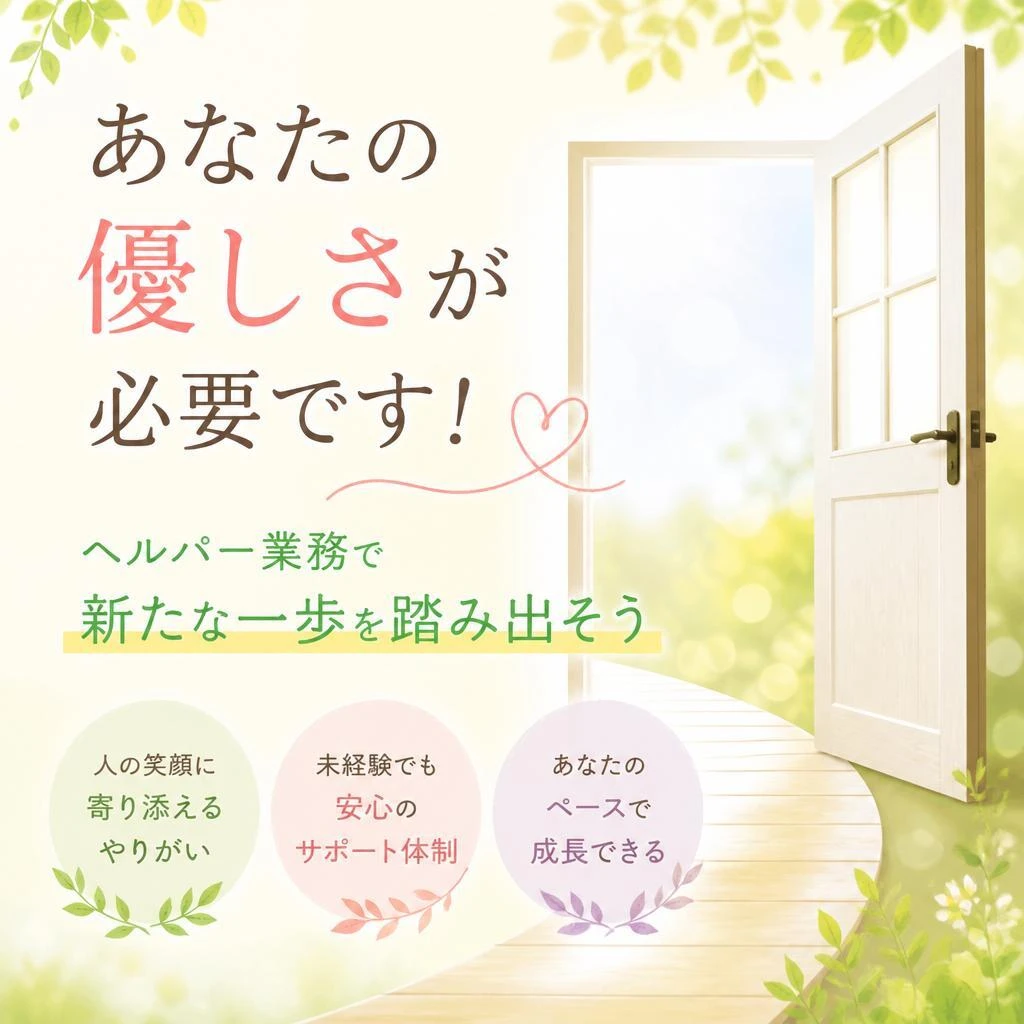 あなたの優しさが必要です！ヘルパー業務で新たな一歩を踏み出そう