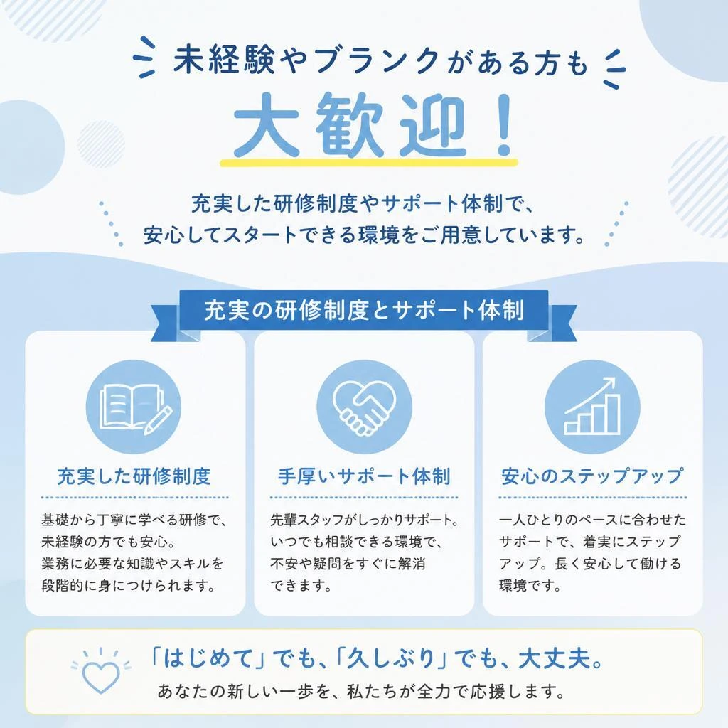 未経験者・ブランクOKの理由