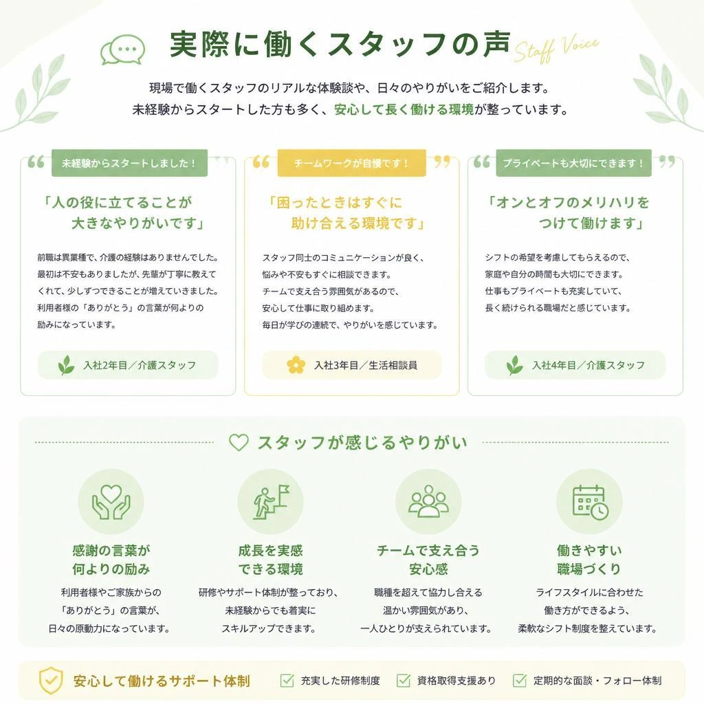 先輩スタッフの声