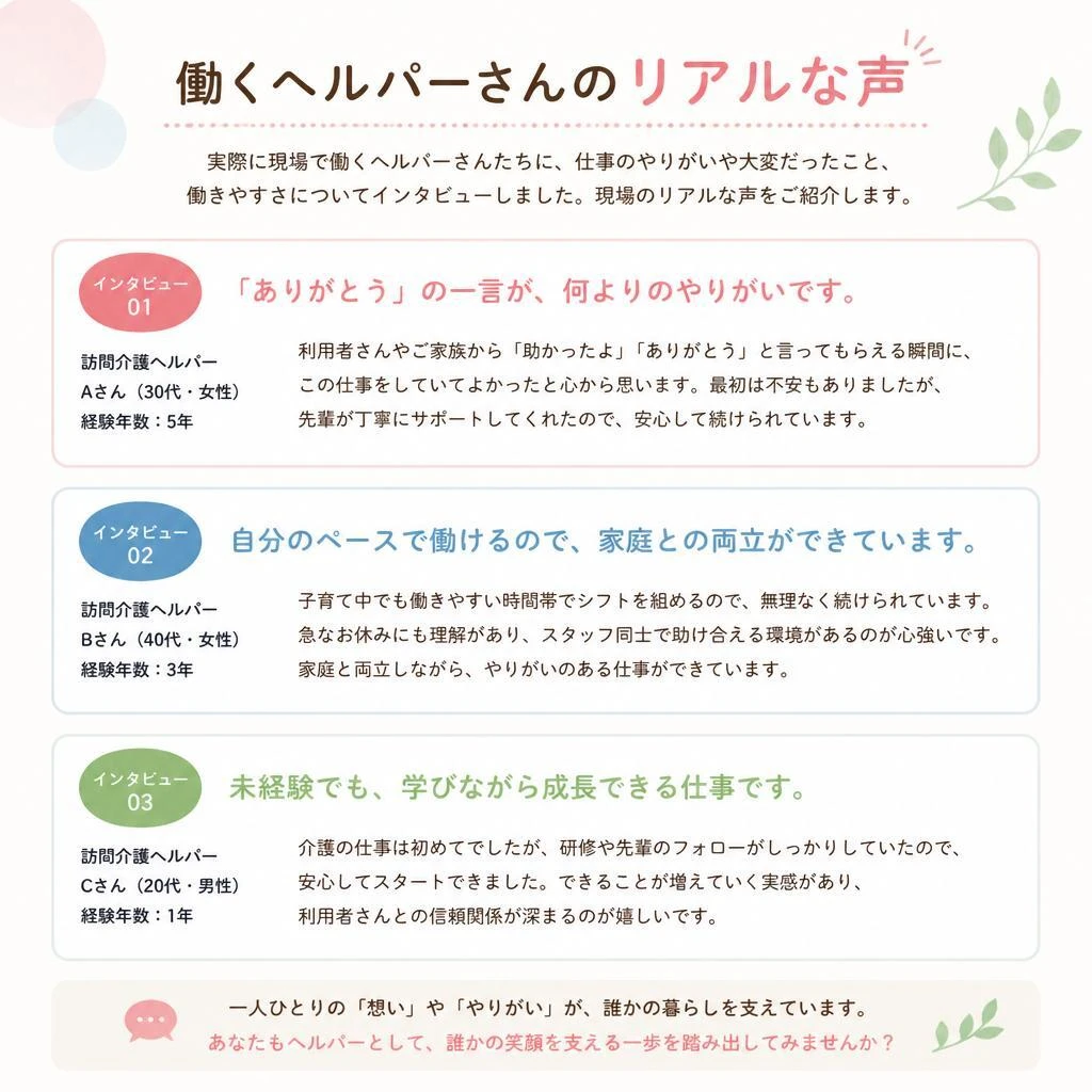 4. 現役ヘルパーの声